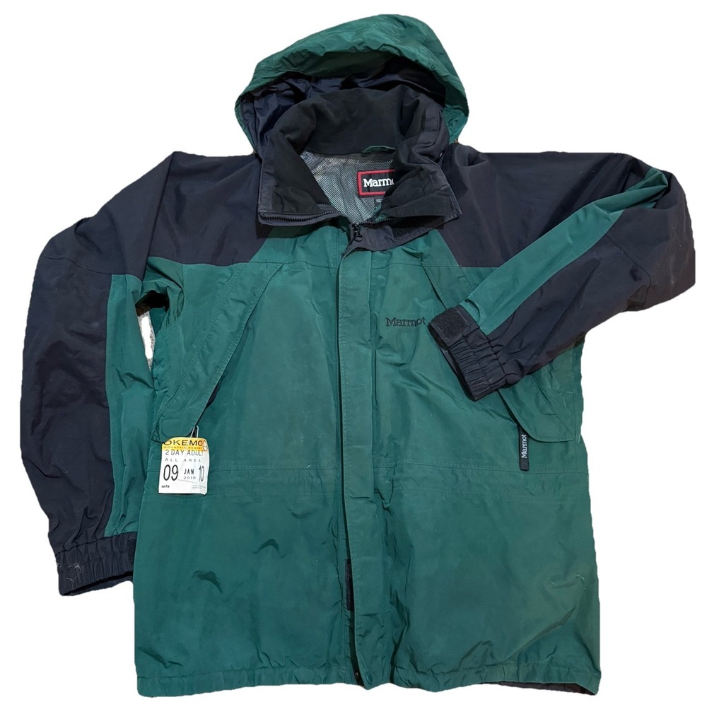 Marmot‎ Ski Jacket Mens Size Large Green Hiking Outdoor Waterproof Hooded